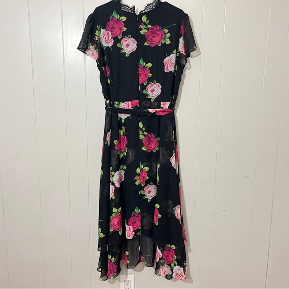Betsey Johnson Floating Roses Faux Wrap Dress Plus Size 18W - Picture 7 of 13